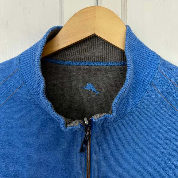 Tommy Bahama Reversible Sweater 1/4 Zip Pullover Blue Gray
Pullover Mens L - Picture 4 of 8